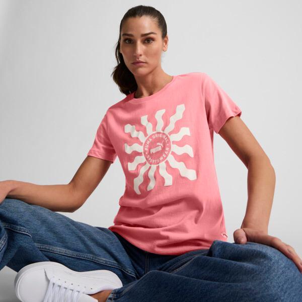 PUMA Novelty Sun Women's T-Shirt in Passionfruit/Sugared Almond Product Image