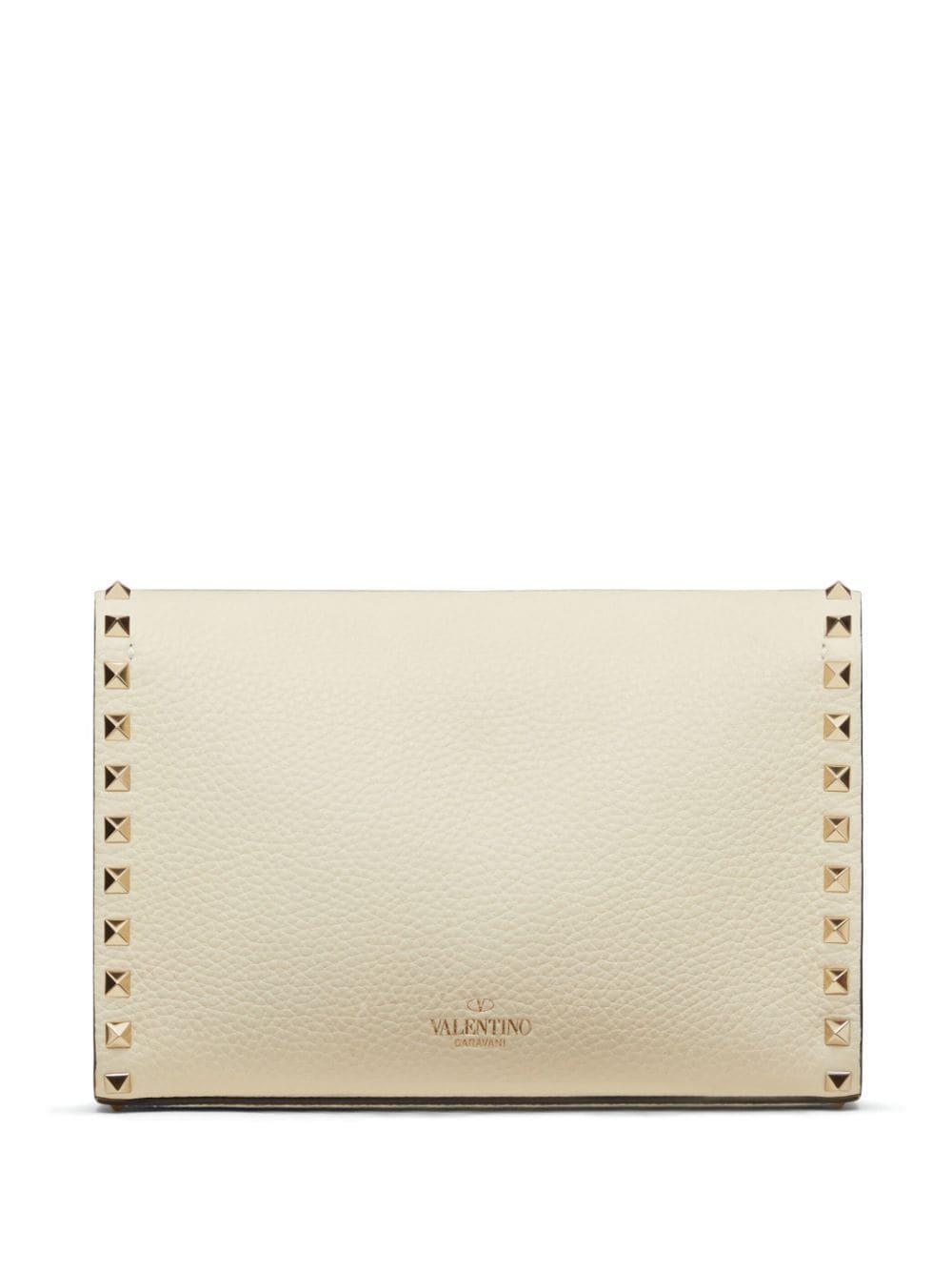 Rockstud Small Leather Shoulder Bag In Nude & Neutrals Product Image