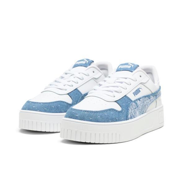 PUMA Carina Street Denim Women's Shoes in White/Blue Horizon Product Image