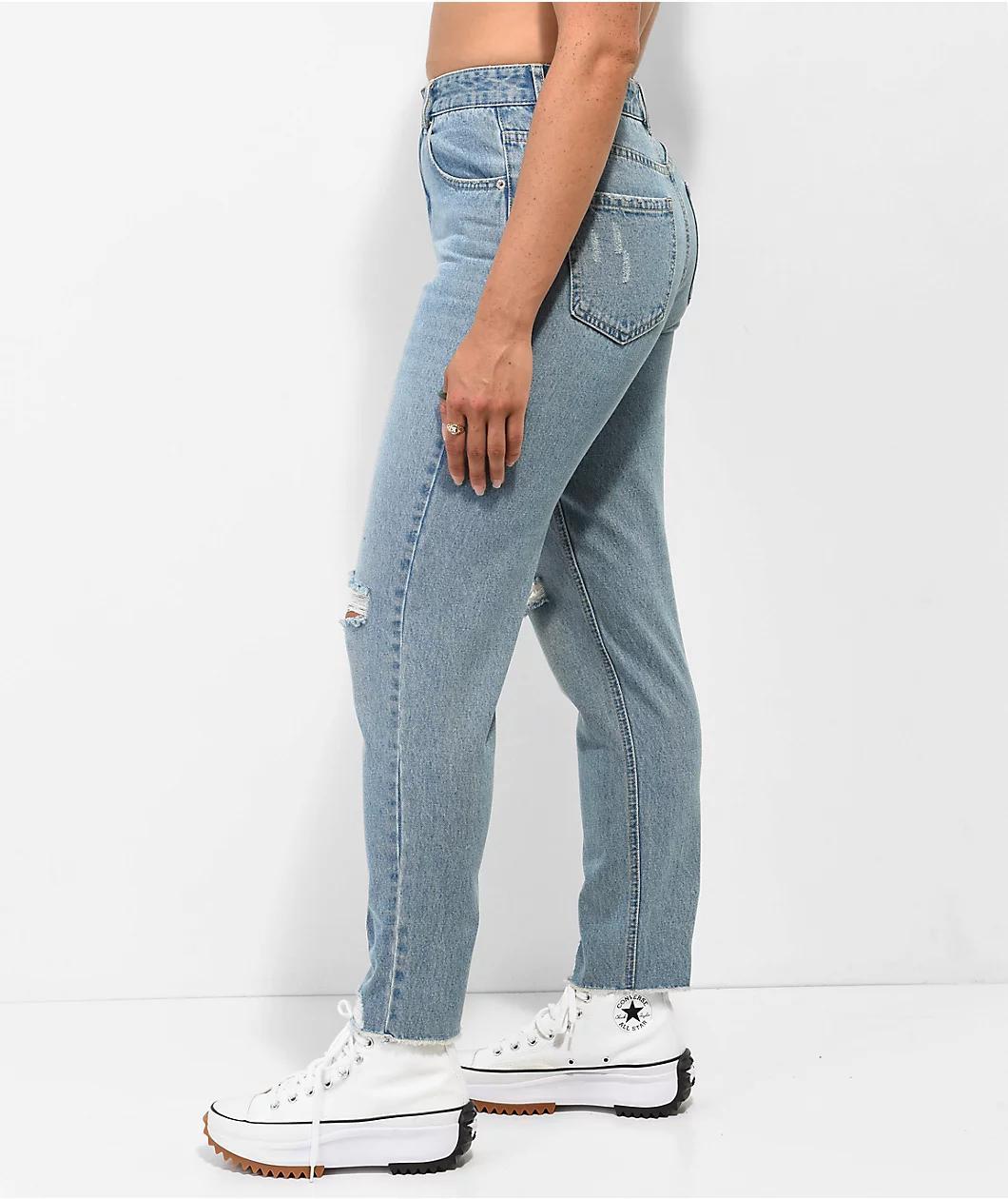 Unionbay Madonna Distressed Blue Mom Jeans Product Image