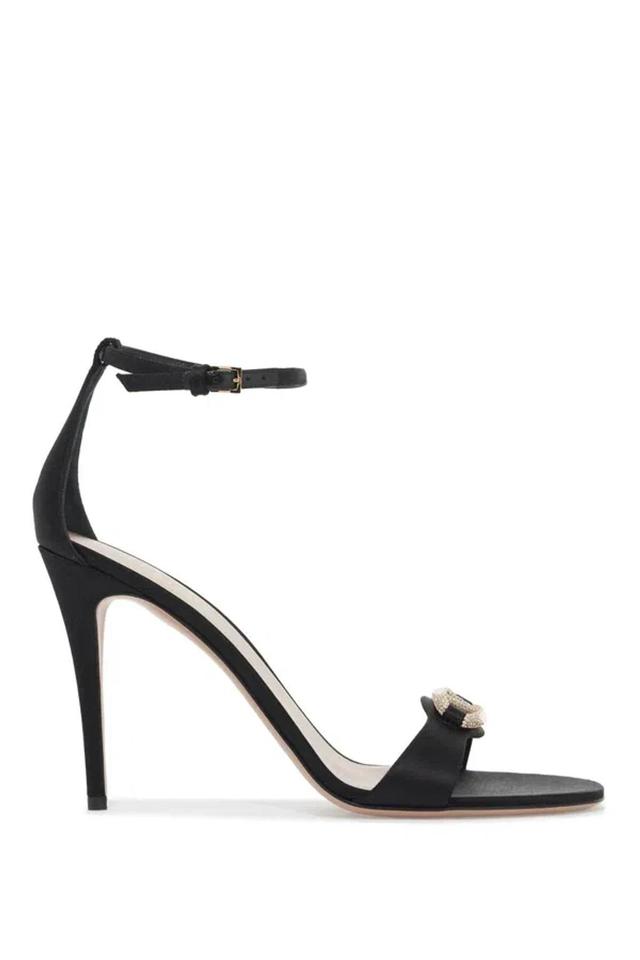 VALENTINO GARAVANI Vlogo Signature Satin Sandals In Metallic Product Image