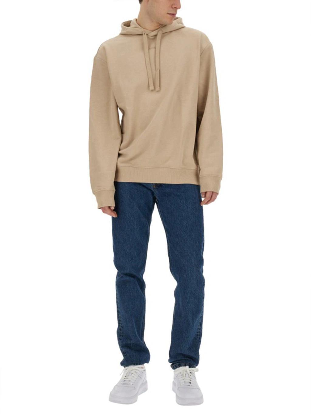 Sweatshirt With Logo In Beige Product Image