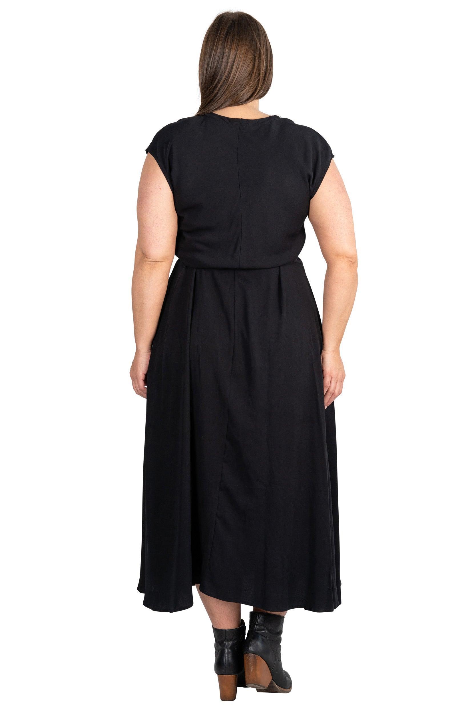 Belted Bias Dress in Black Product Image