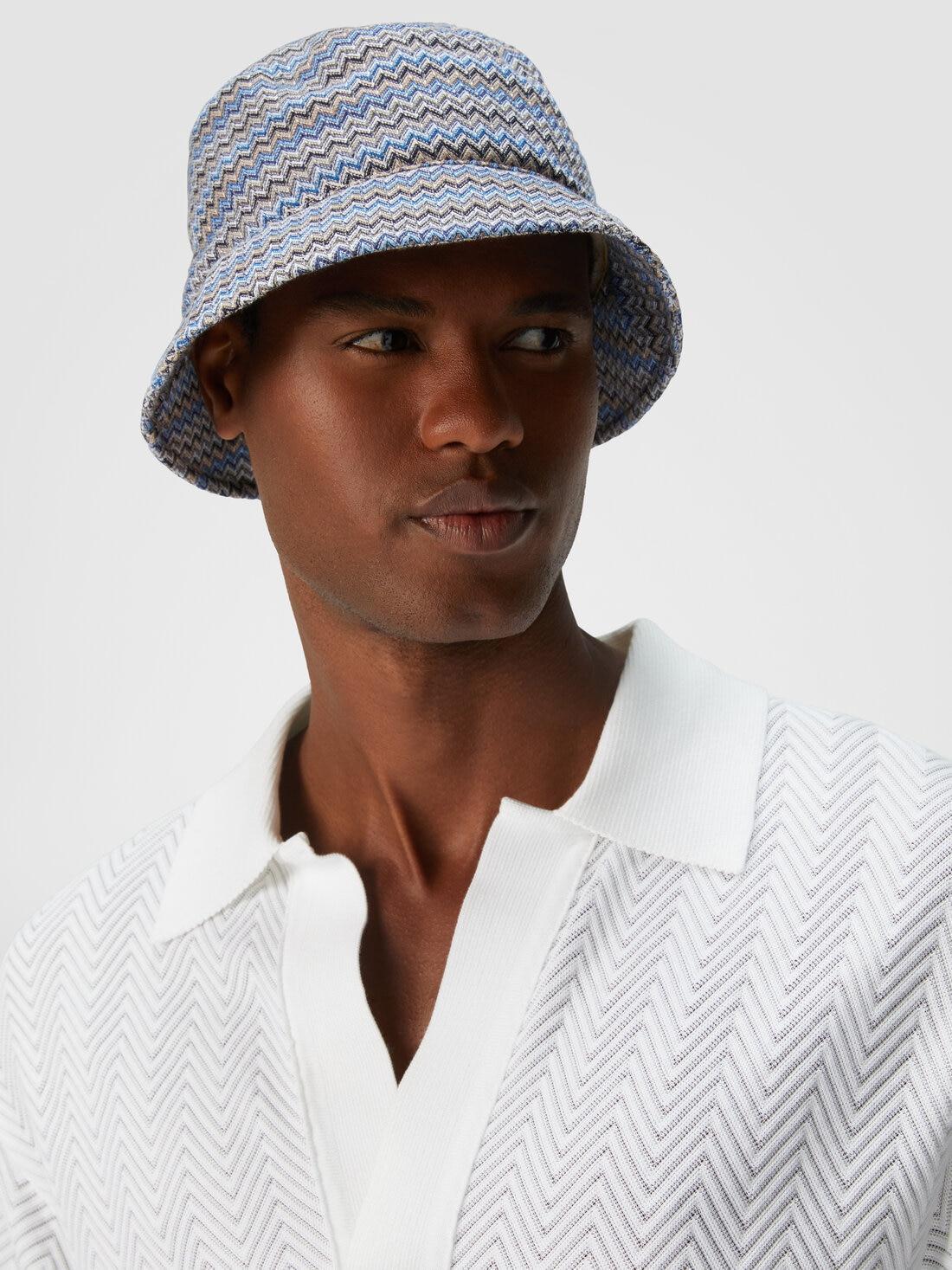 Bucket hat in viscose and cotton with zigzag pattern Multicoloured | Missoni Product Image