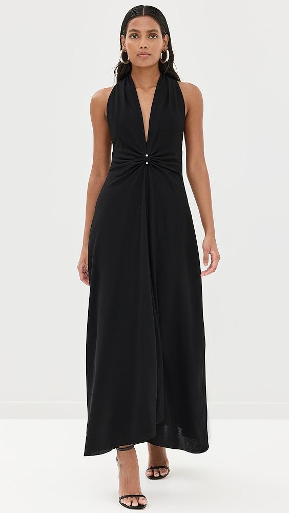 Brandon Maxwell The Banks Deep V Dress | Shopbop Product Image