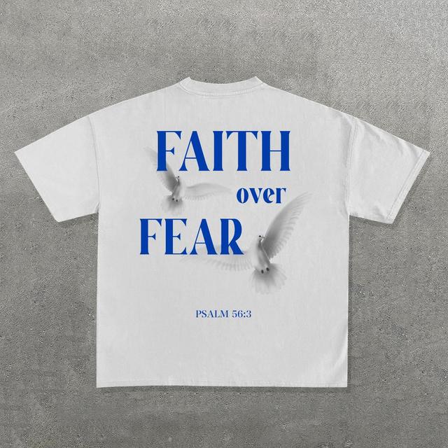 Faith Over Fear Print Short Sleeve T-Shirt Product Image