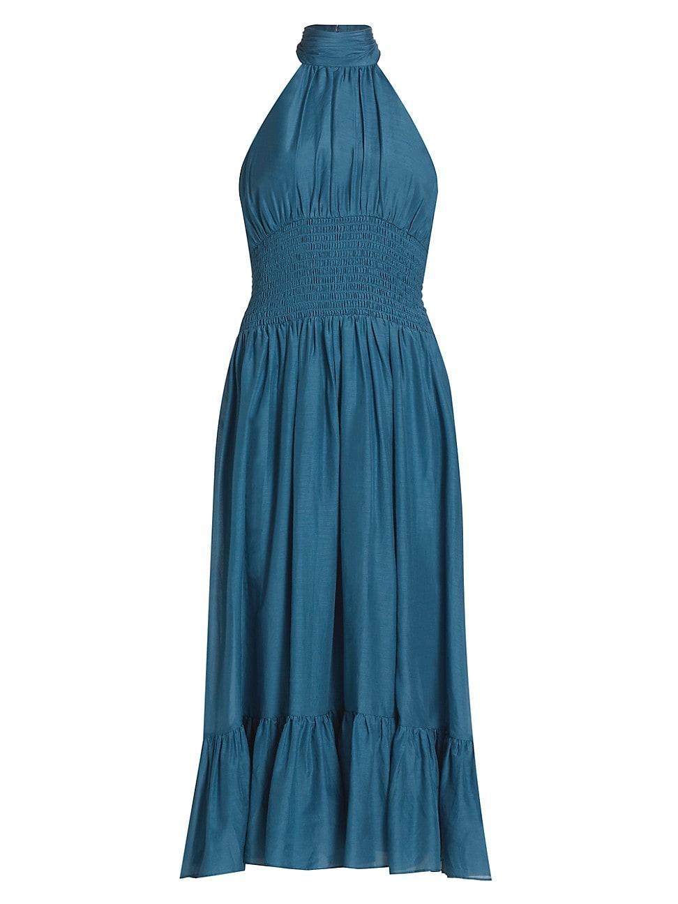 Womens Dover Cotton-Silk Halter Midi-Dress Product Image