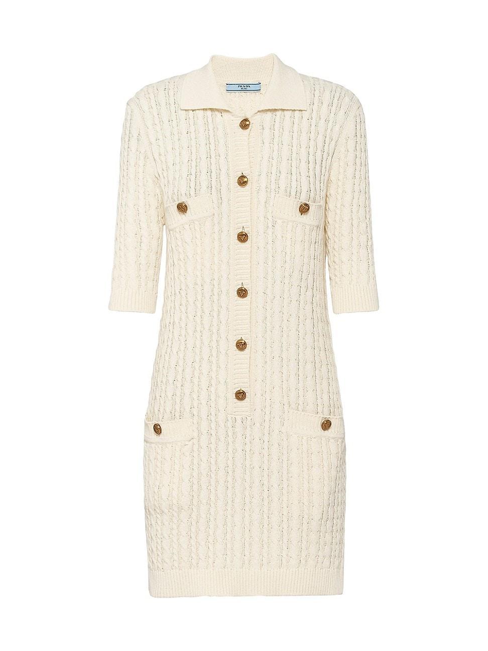 Womens Cable-Knit Cotton Mini Dress Product Image