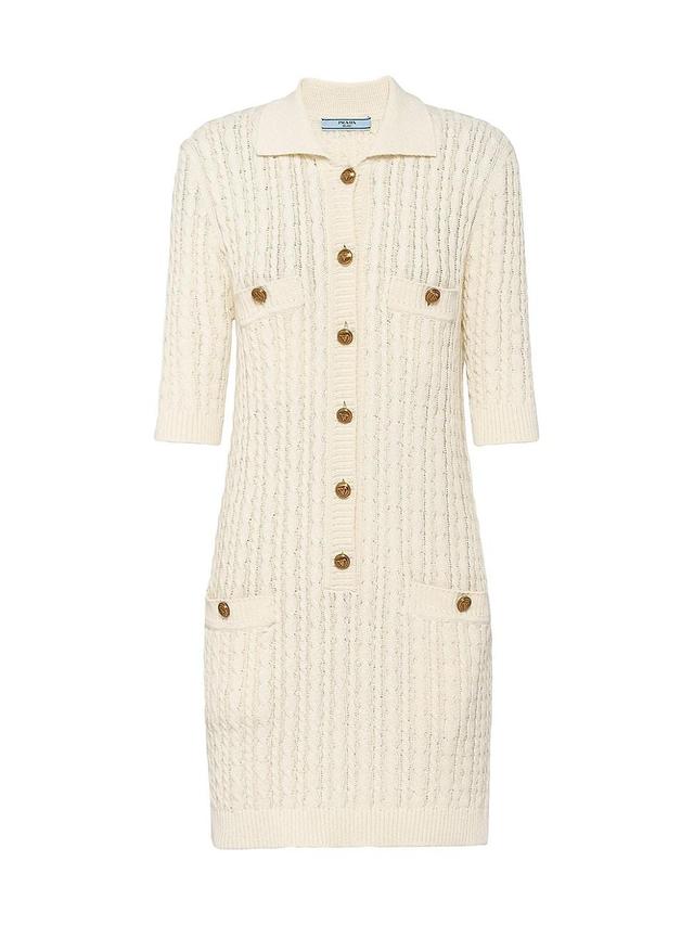 Womens Cable-Knit Cotton Mini Dress Product Image