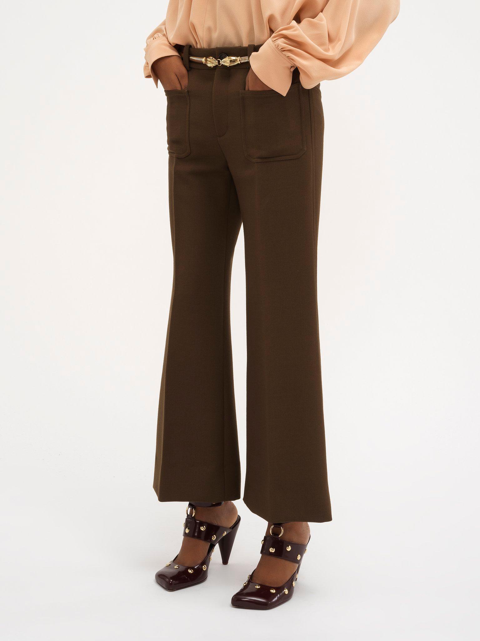 Cropped bootcut pants in cavalry wool Product Image