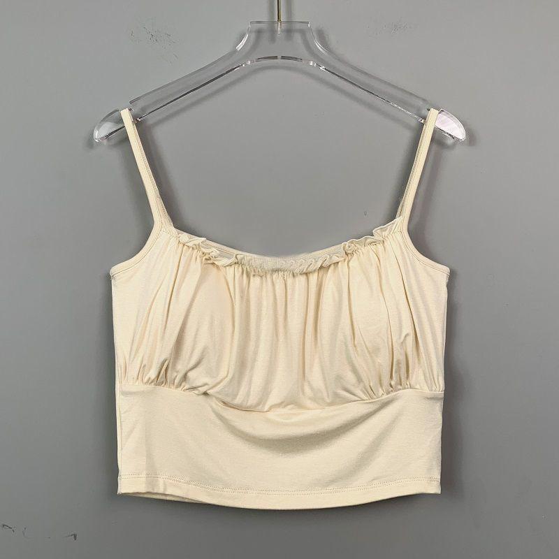 Plain Ruched Crop Camisole Top Product Image