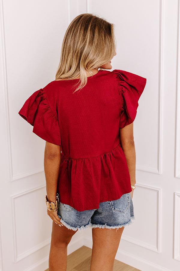 Endless Charisma Peplum Top in Red Product Image