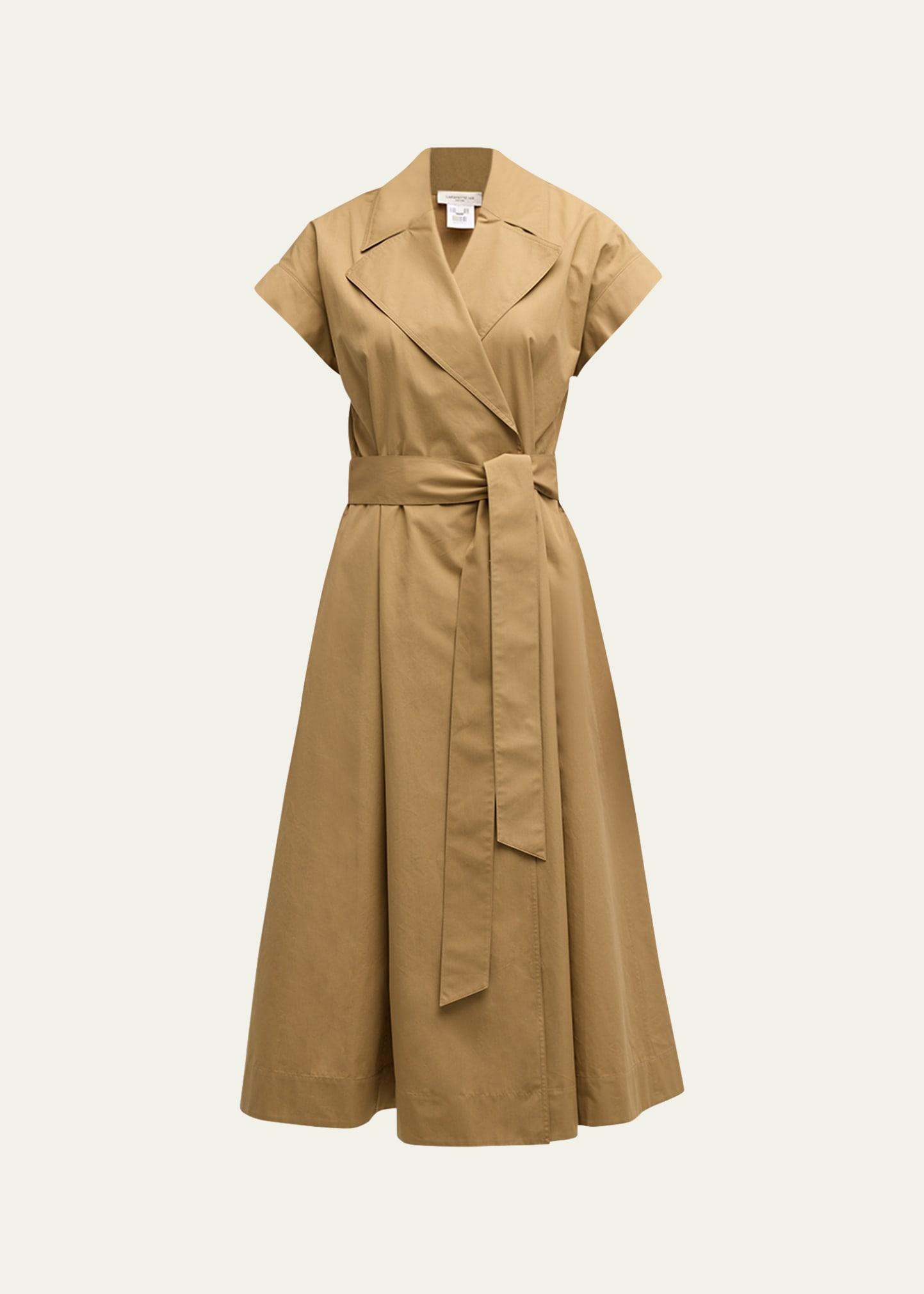 Lafayette 148 New York Belted Organic Cotton Poplin Wrap Dress Product Image