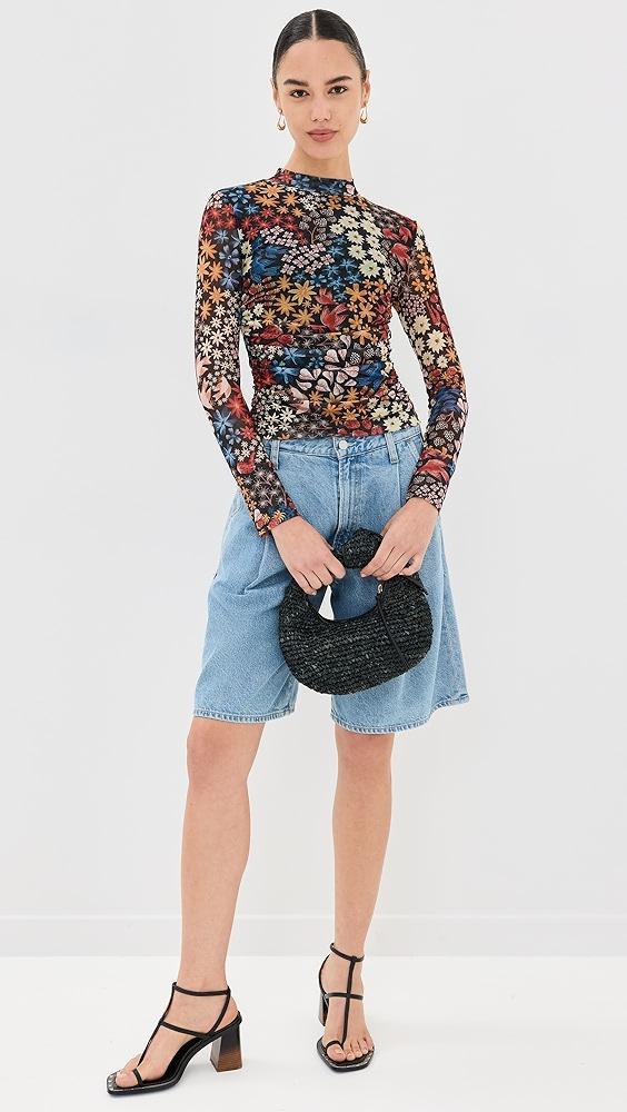 FARM Rio Juju's Garden Black Tulle Blouse | Shopbop Product Image