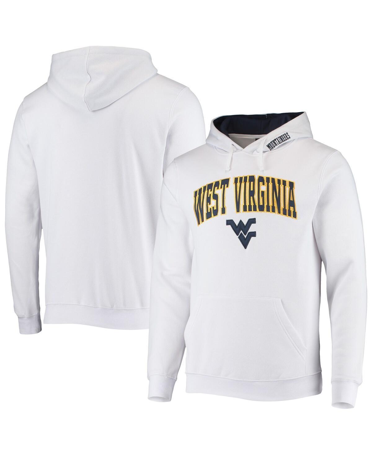 Mens Colosseum White West Virginia Mountaineers Arch & Logo 3.0 Pullover Hoodie WVU White Product Image