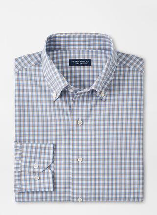 Peter Millar Mens Cole Performance Poplin Sport Shirt | Color: Summer Dunes | Size: S Product Image