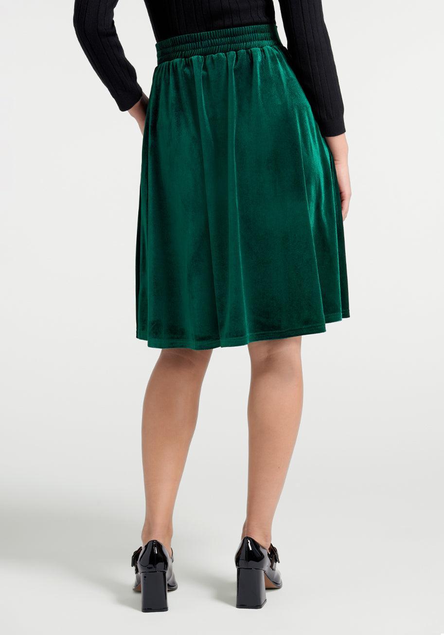 Let's Circle Back Velvet Skirt Product Image