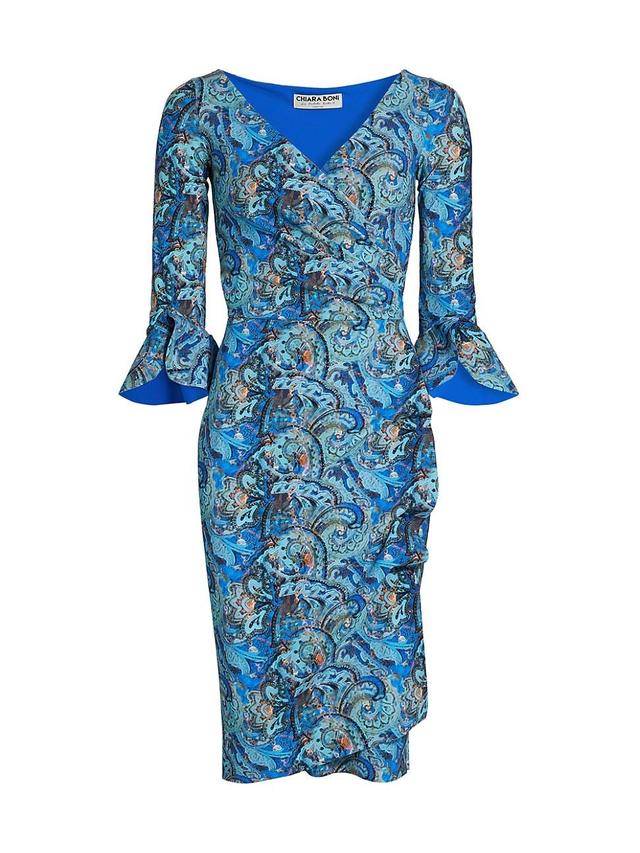 Womens Heiress Paisley Ruffle Cocktail Dress Product Image