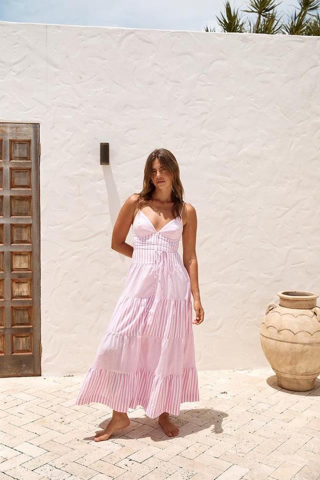 Picnic Season Maxi Dress Pink Product Image