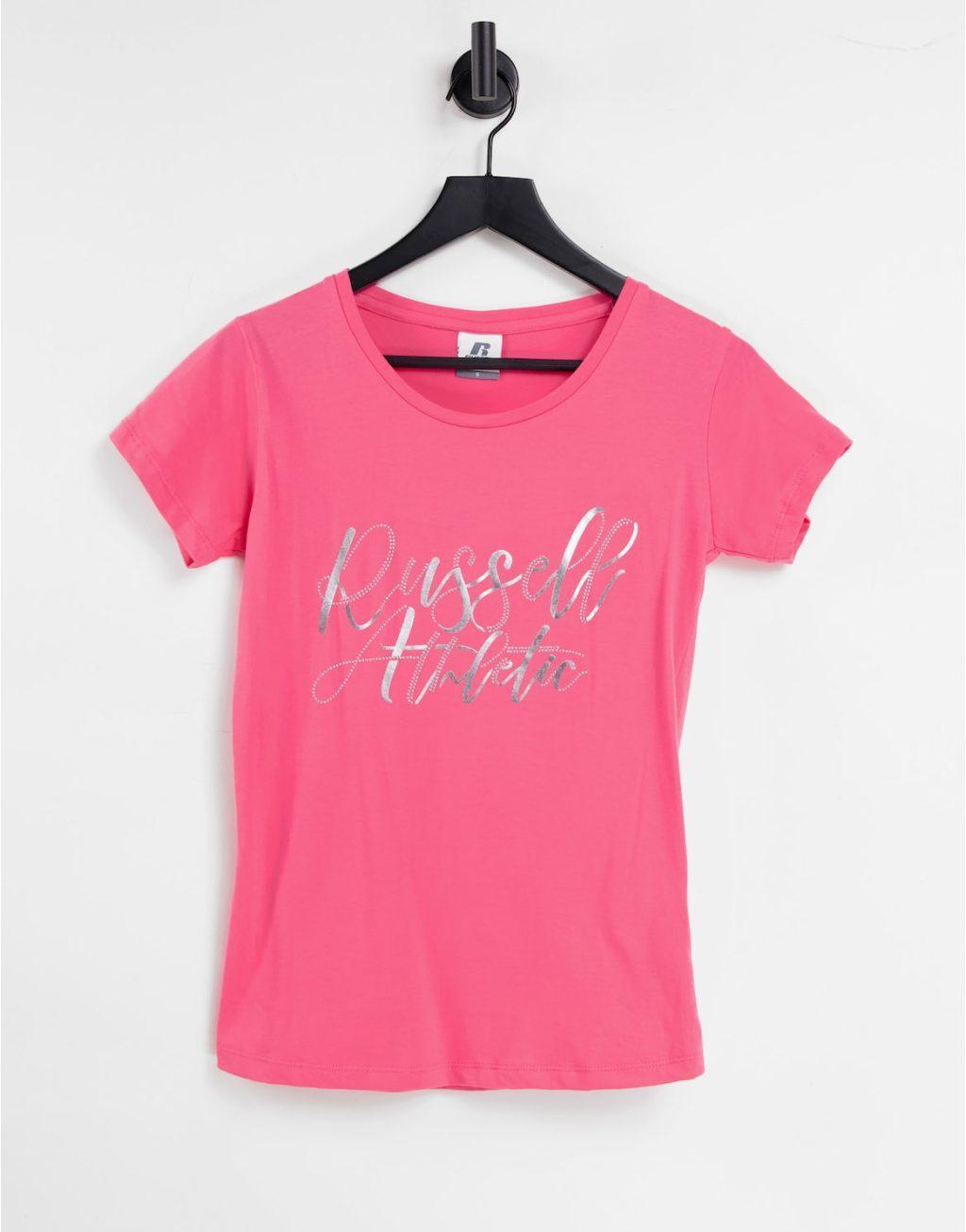 Russell Athletic crewneck t-shirt in pink Product Image