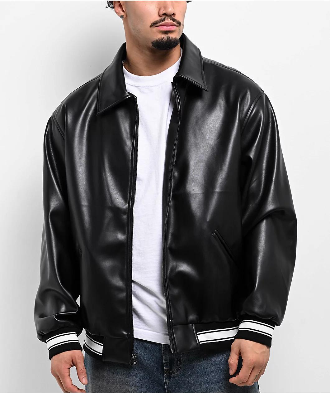 FB County Black Leather Jacket Product Image