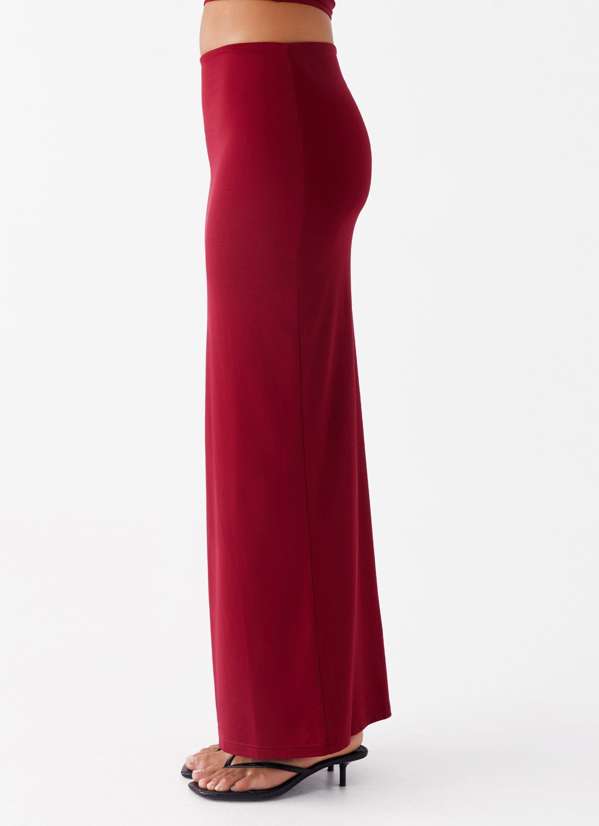 Solace Soul Maxi Skirt - Maroon Product Image