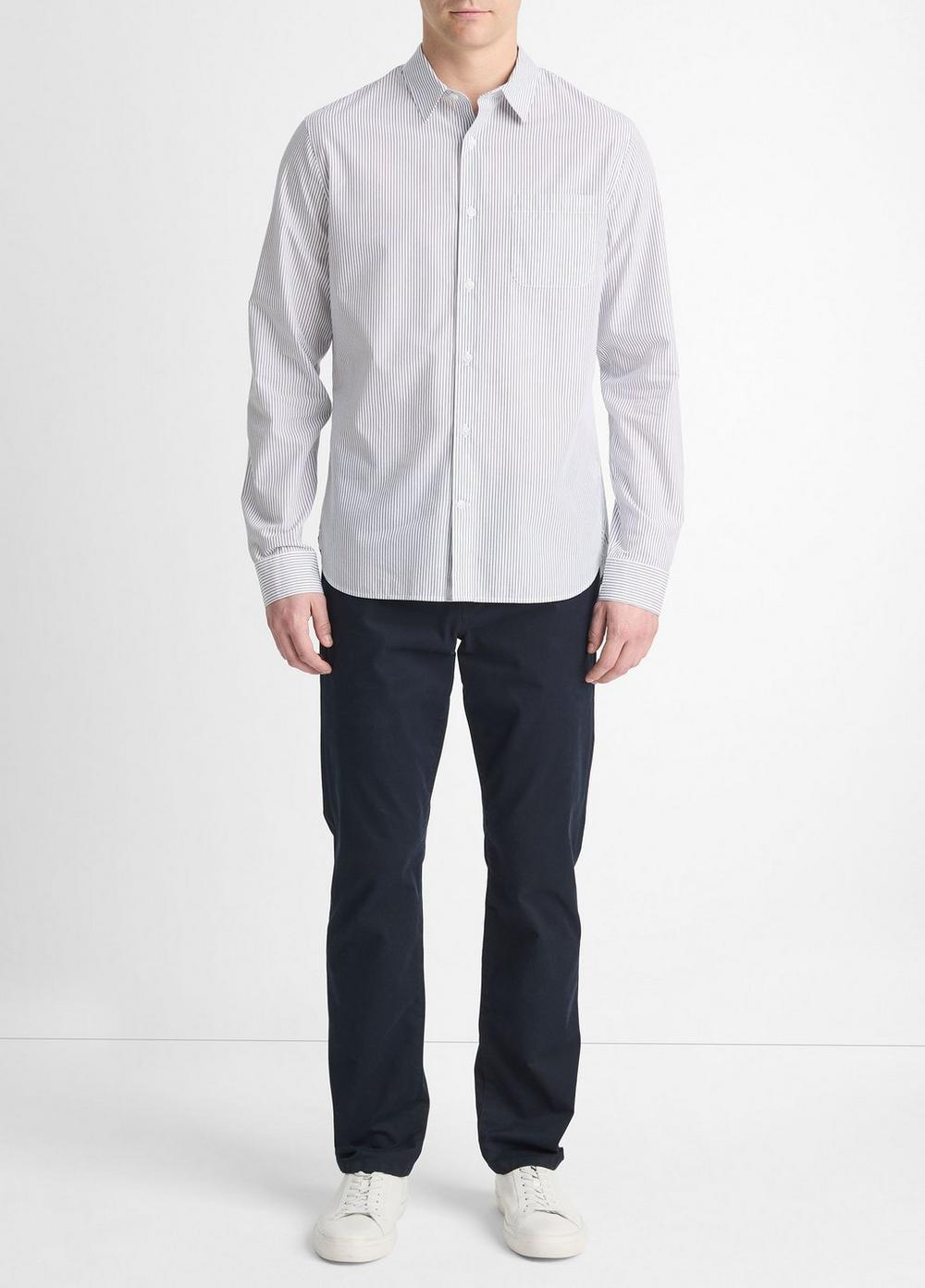 Basin Stripe Cotton-Blend Long-Sleeve Shirt Product Image