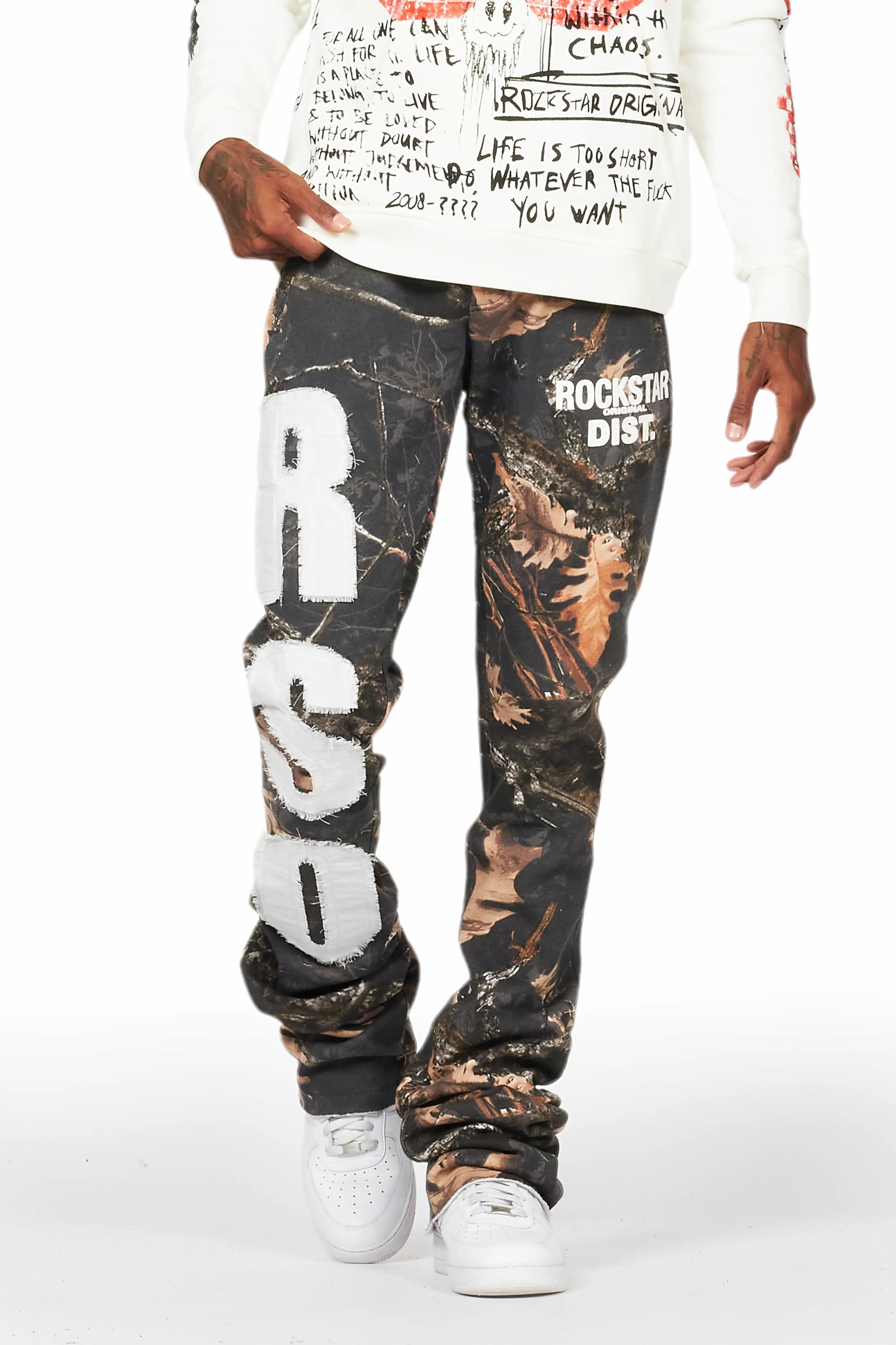 Bansi Black Tree Camo Super Stacked Trackpant Male Product Image