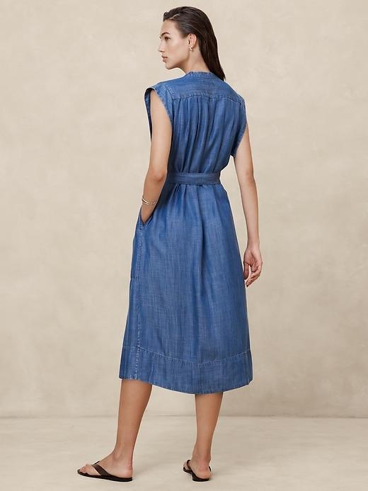 Chambray Midi Shift Shirtdress Product Image