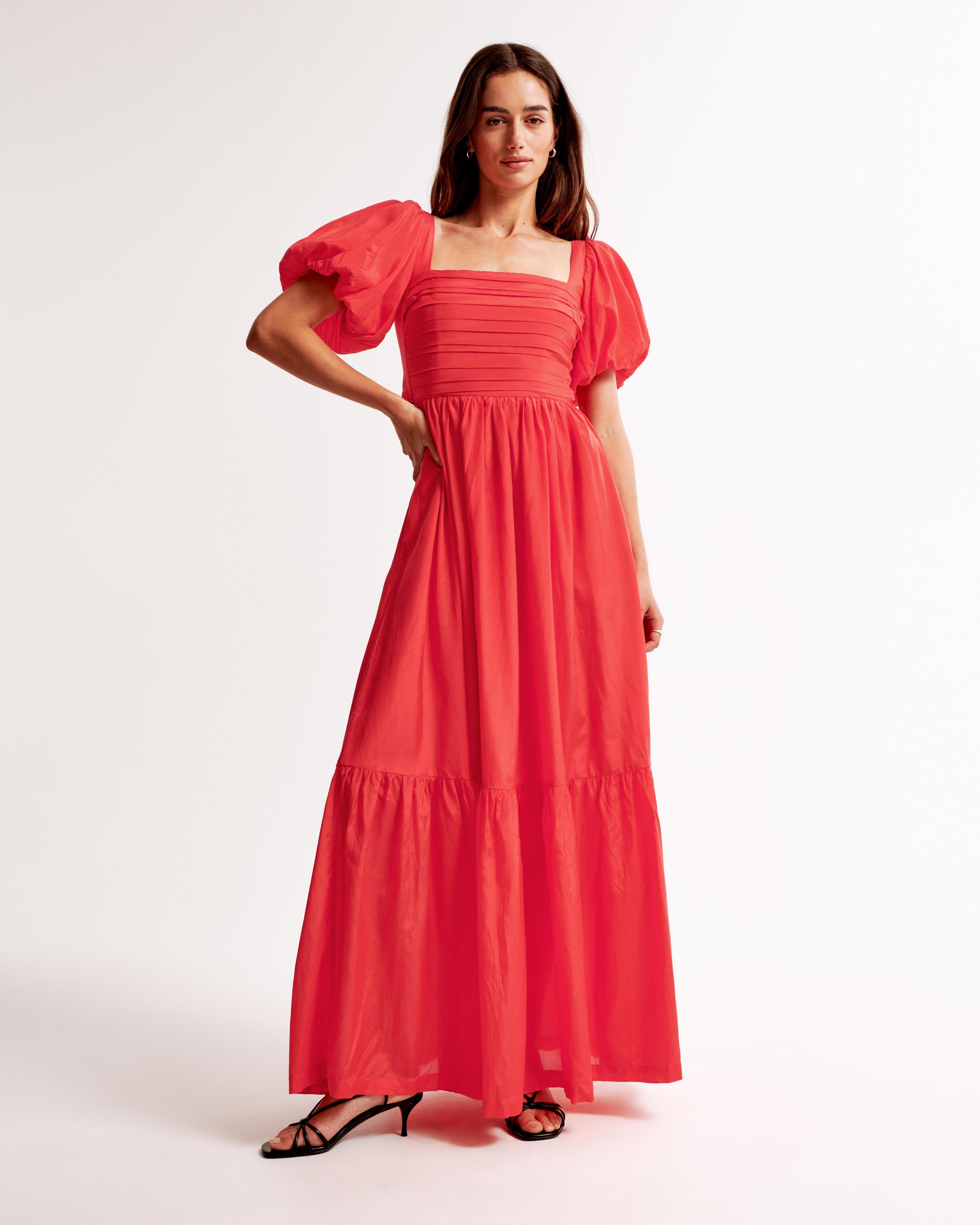 The A&F Emerson Drama Bow-Back Maxi Dress Product Image