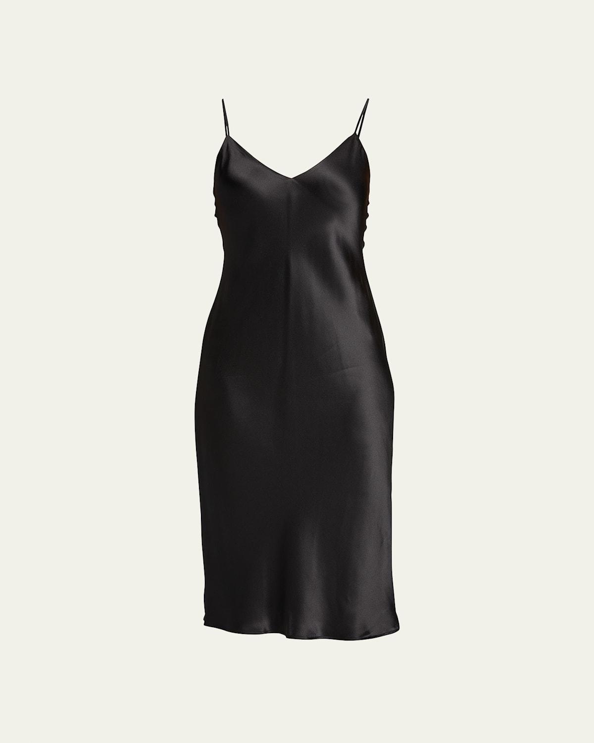 Jodie V-Neck Silk Slip Dress Product Image