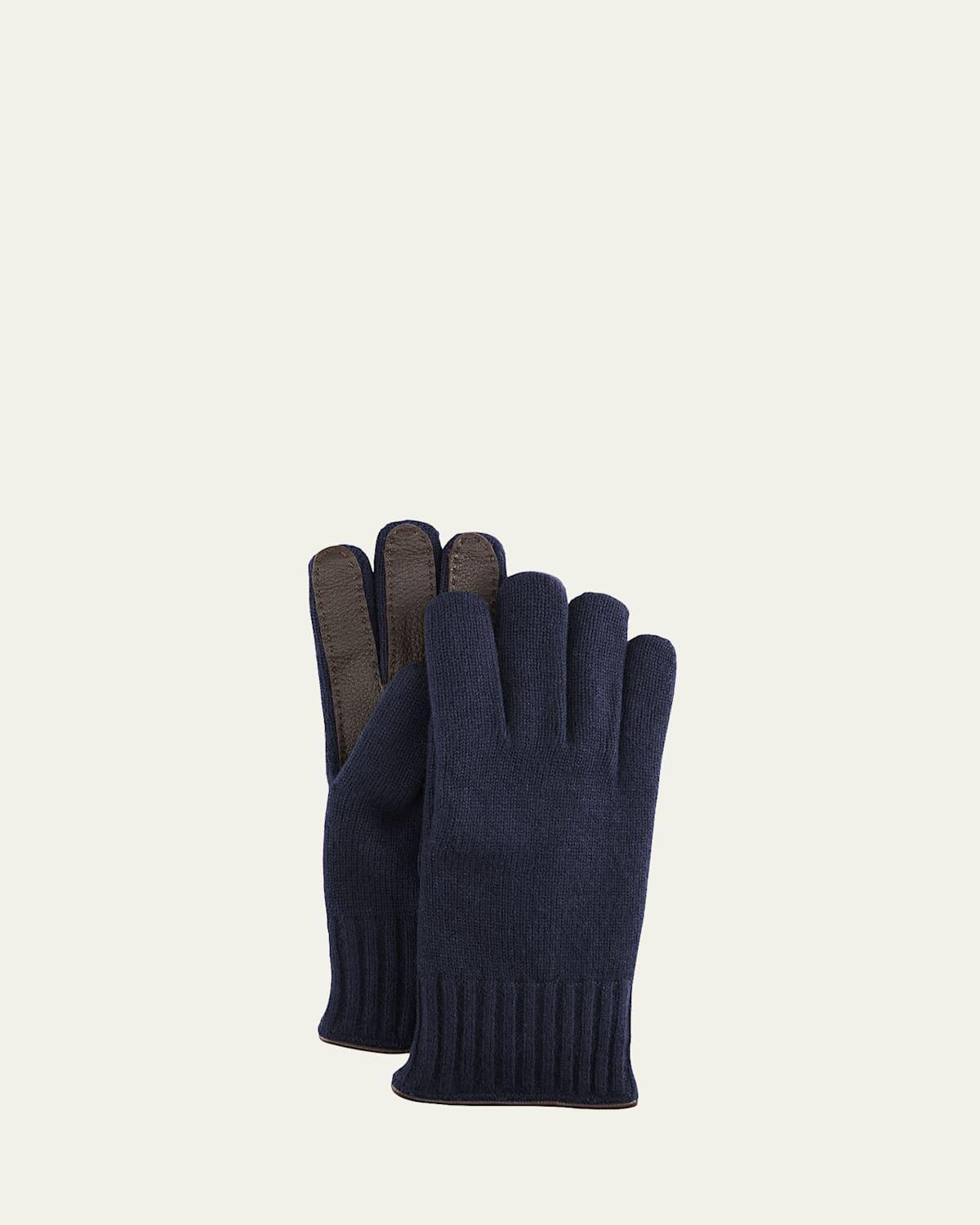 Mens Cashmere Jersey Gloves w/ Deerskin Palms Product Image