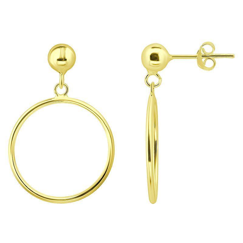 Aleure Precioso 18k Gold Over Silver 20 mm Open Circle Drop Earrings, Womens Product Image