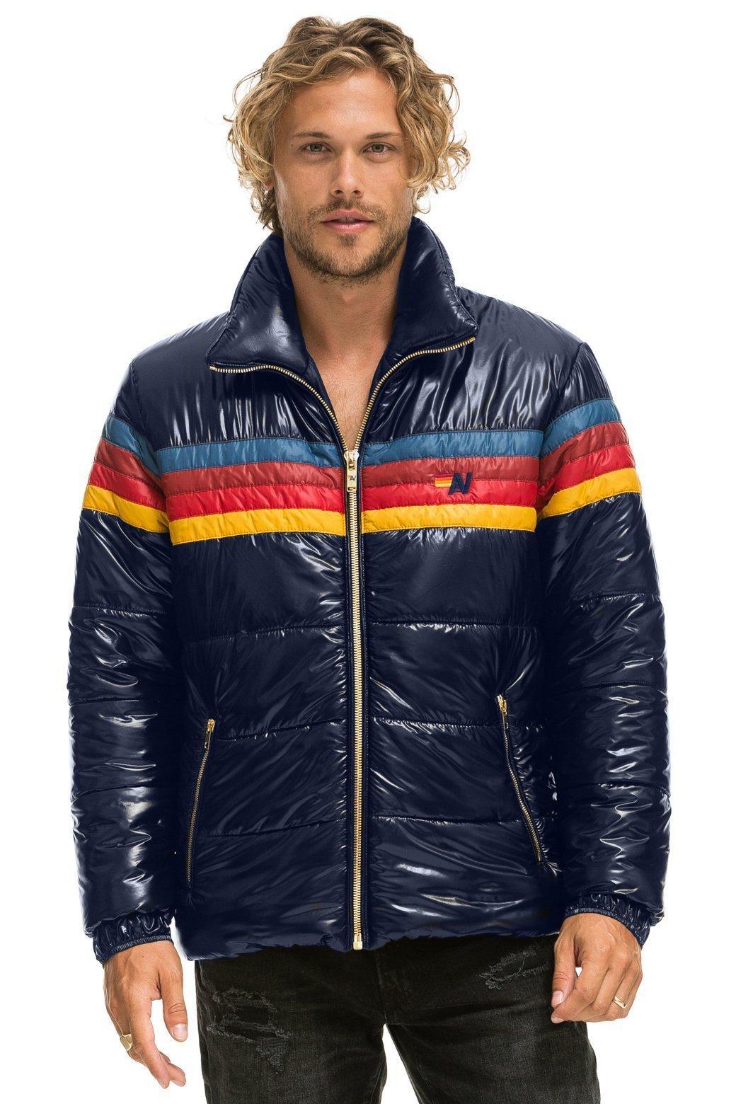 4 STRIPE LUXE TRAVELER JACKET - GLOSSY NAVY Male Product Image