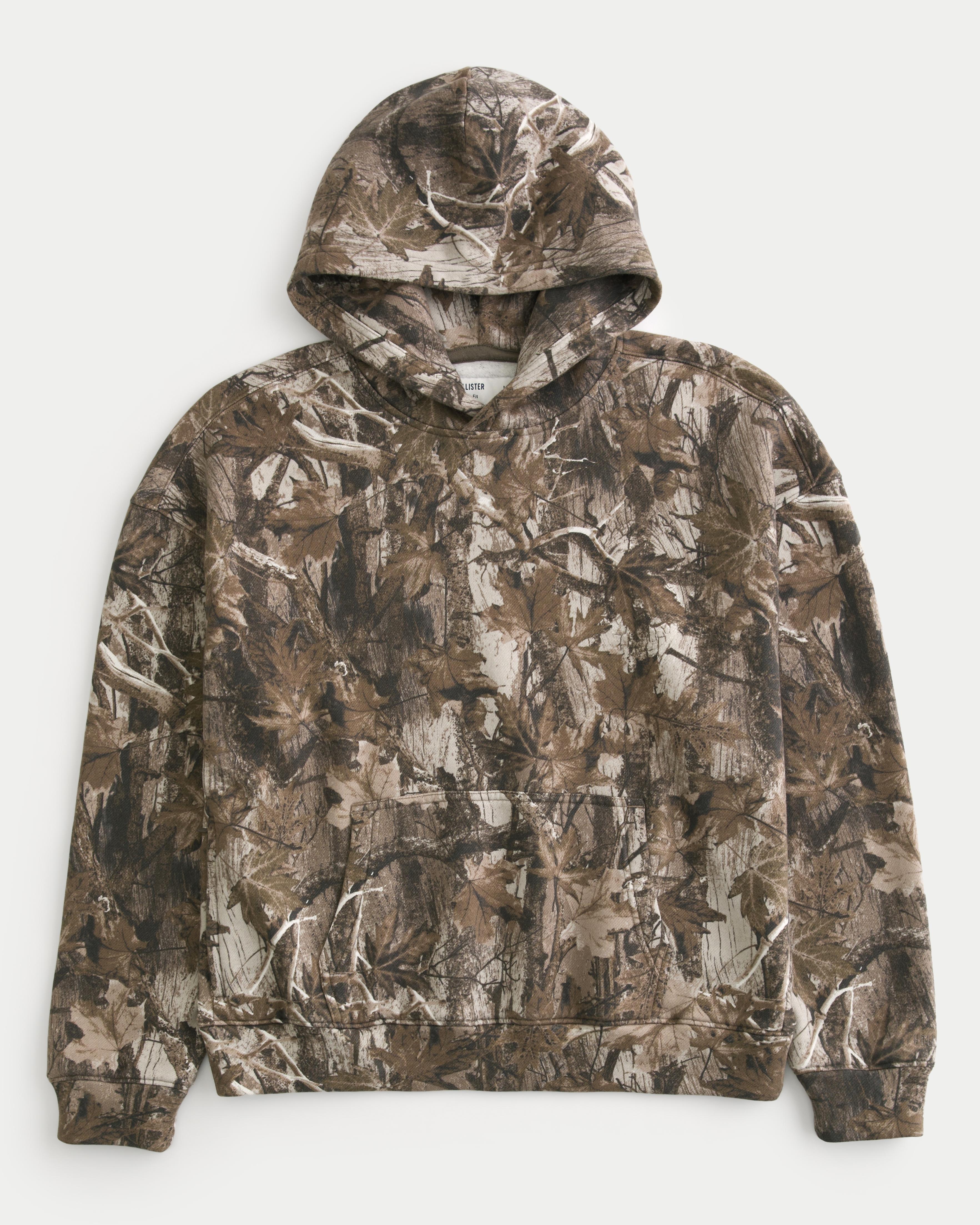 Hollister Feel Good Fleece Boxy Camo Hoodie Product Image