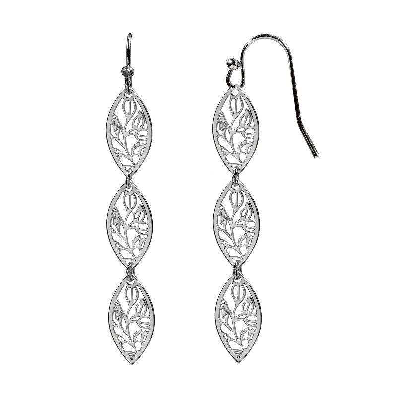 LC Lauren Conrad Filigree Linear Drop Earrings, Womens, Silver Product Image