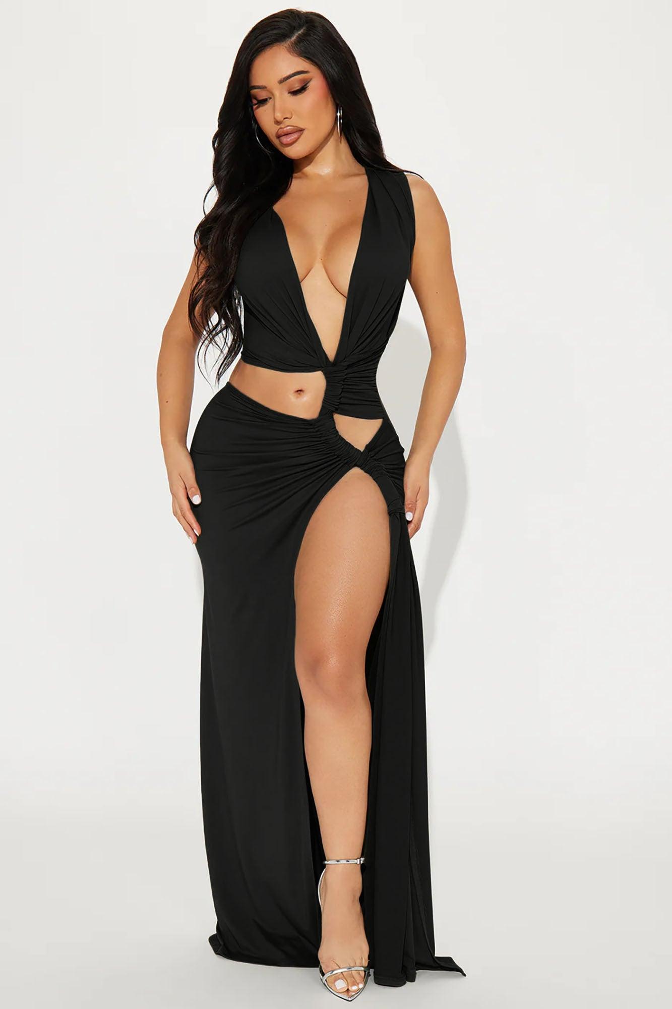 Bahama Beach Maxi Dress - Black Product Image