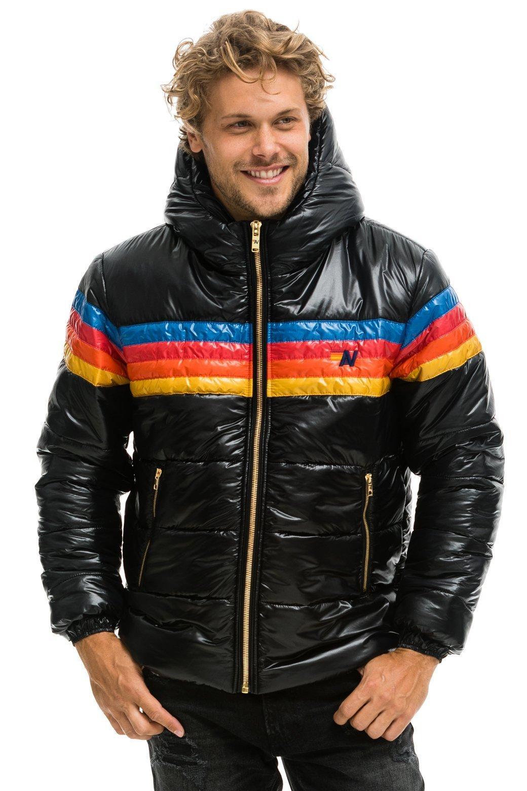 4 STRIPE LUXE TREKKER JACKET - GLOSSY BLACK Male Product Image