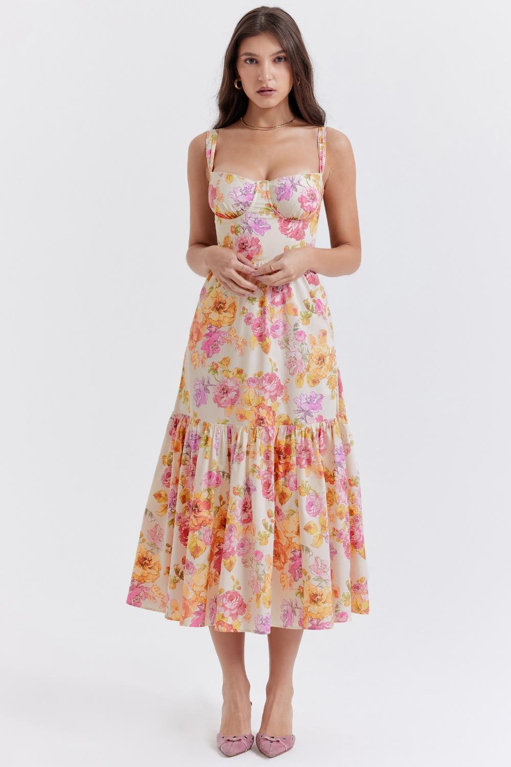 Elia Ivory Floral Midi Sundress Product Image