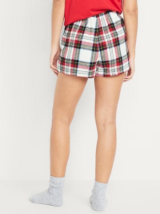 Mid-Rise Flannel Pajama Short for Women Product Image