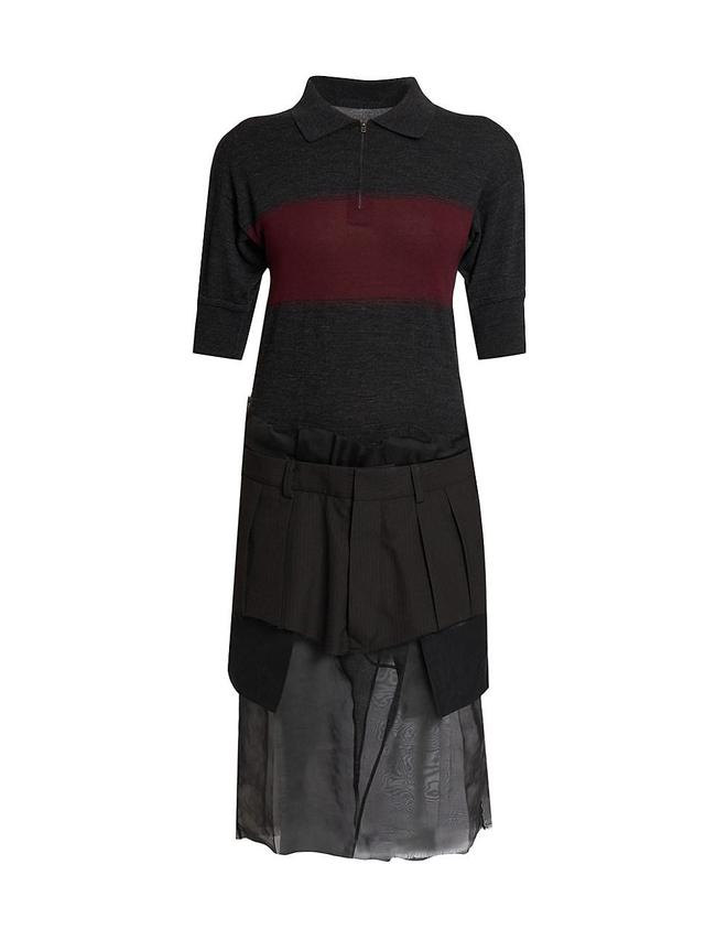 Womens Wool-Silk Polo Midi-Dress Product Image