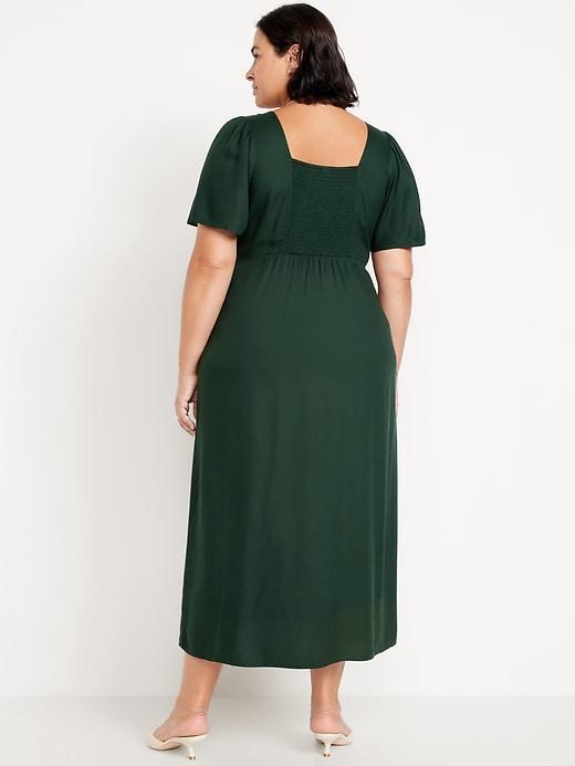 Button-Down Crepe Midi Dress Product Image