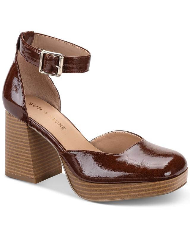 Sun + Stone Womens Leoniee Ankle-Strap Platform Dress Sandals, Created for Macys Product Image