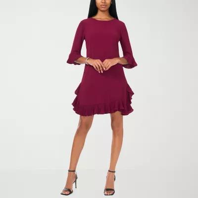 MSK Womens 3/4 Sleeve Shift Dress Product Image