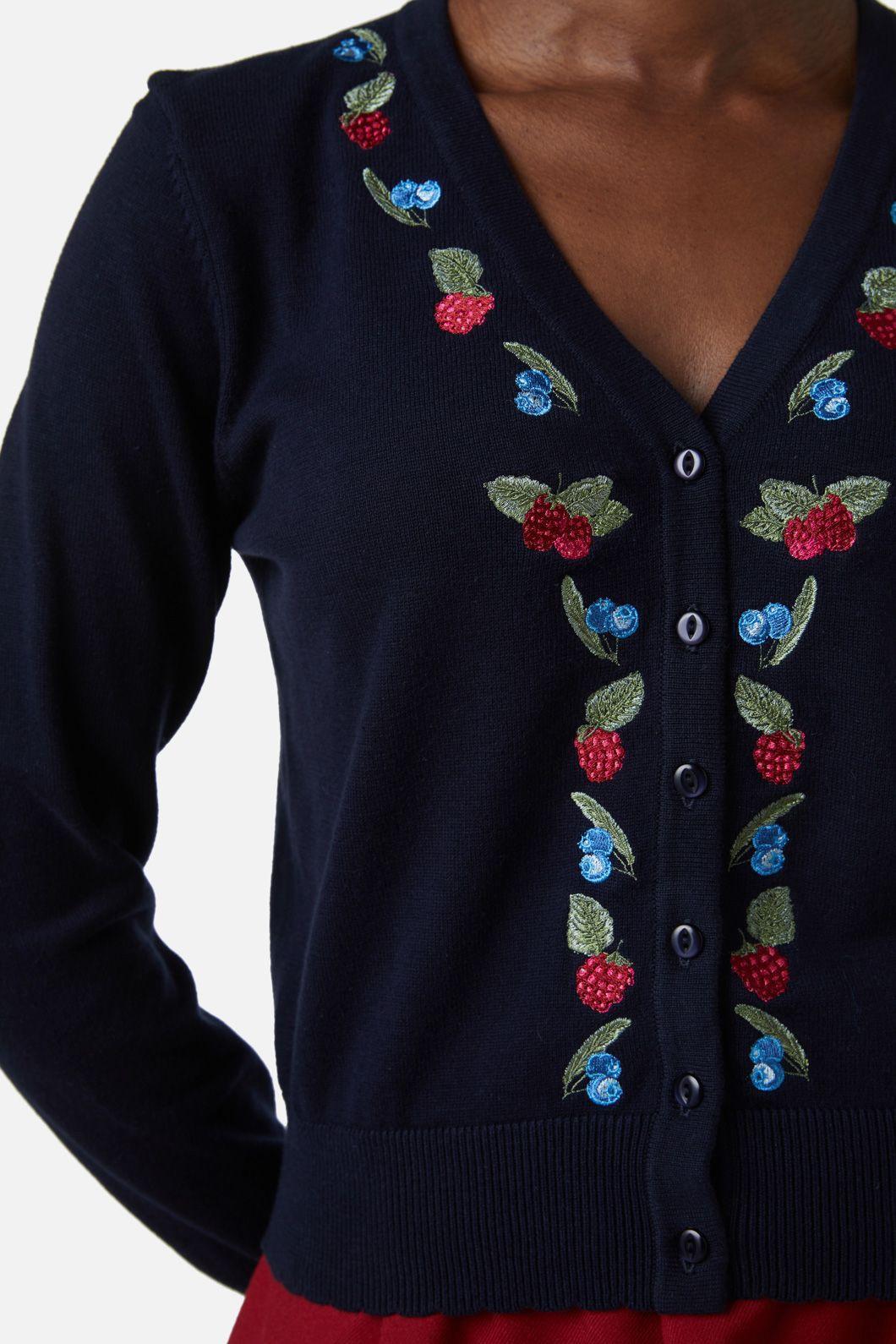 Berry Sweet Embroidered Cardi Product Image