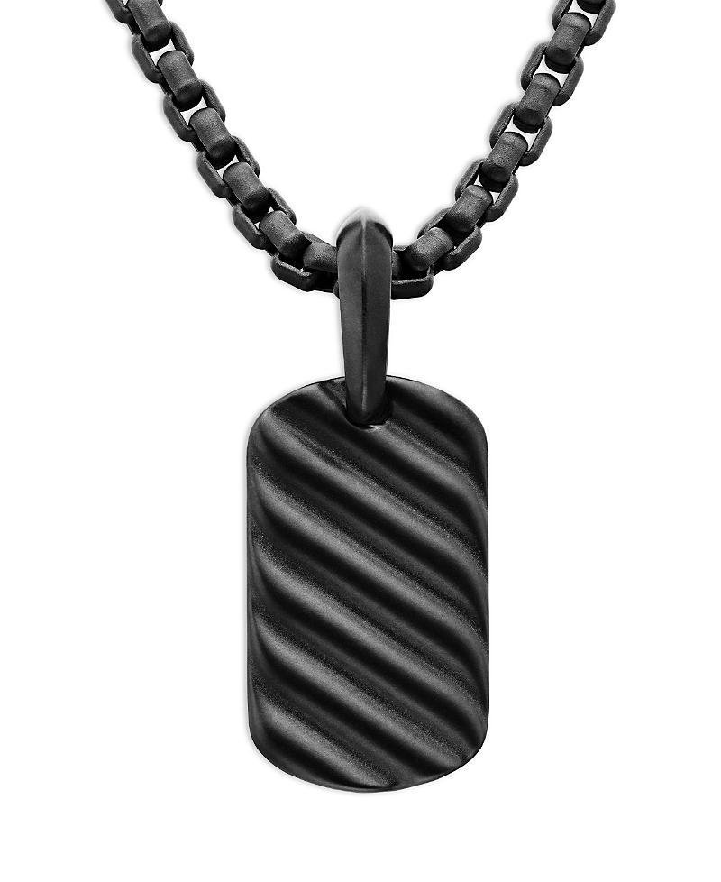 David Yurman Mens Sculpted Cable Tag in Black Titanium, 21mm Product Image