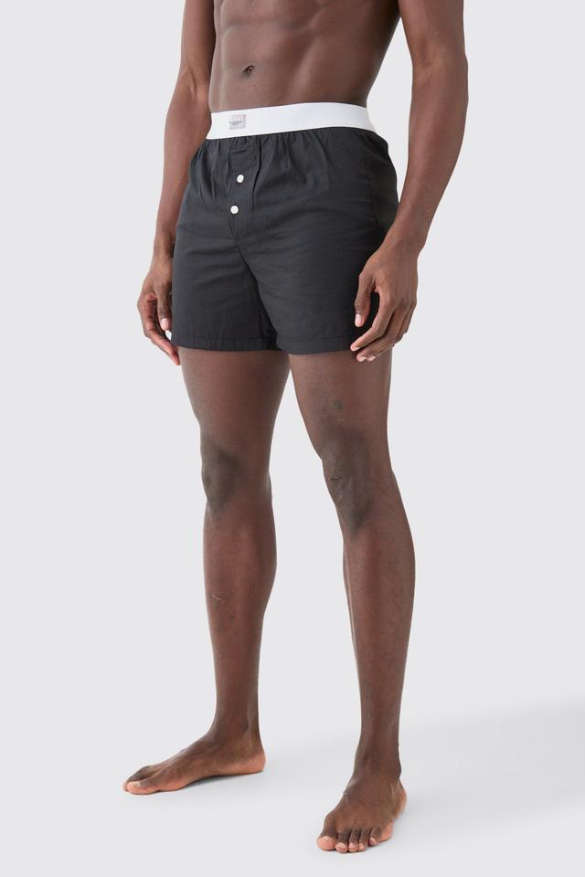 Man Tab Woven Boxer Shorts | boohooMAN USA Product Image