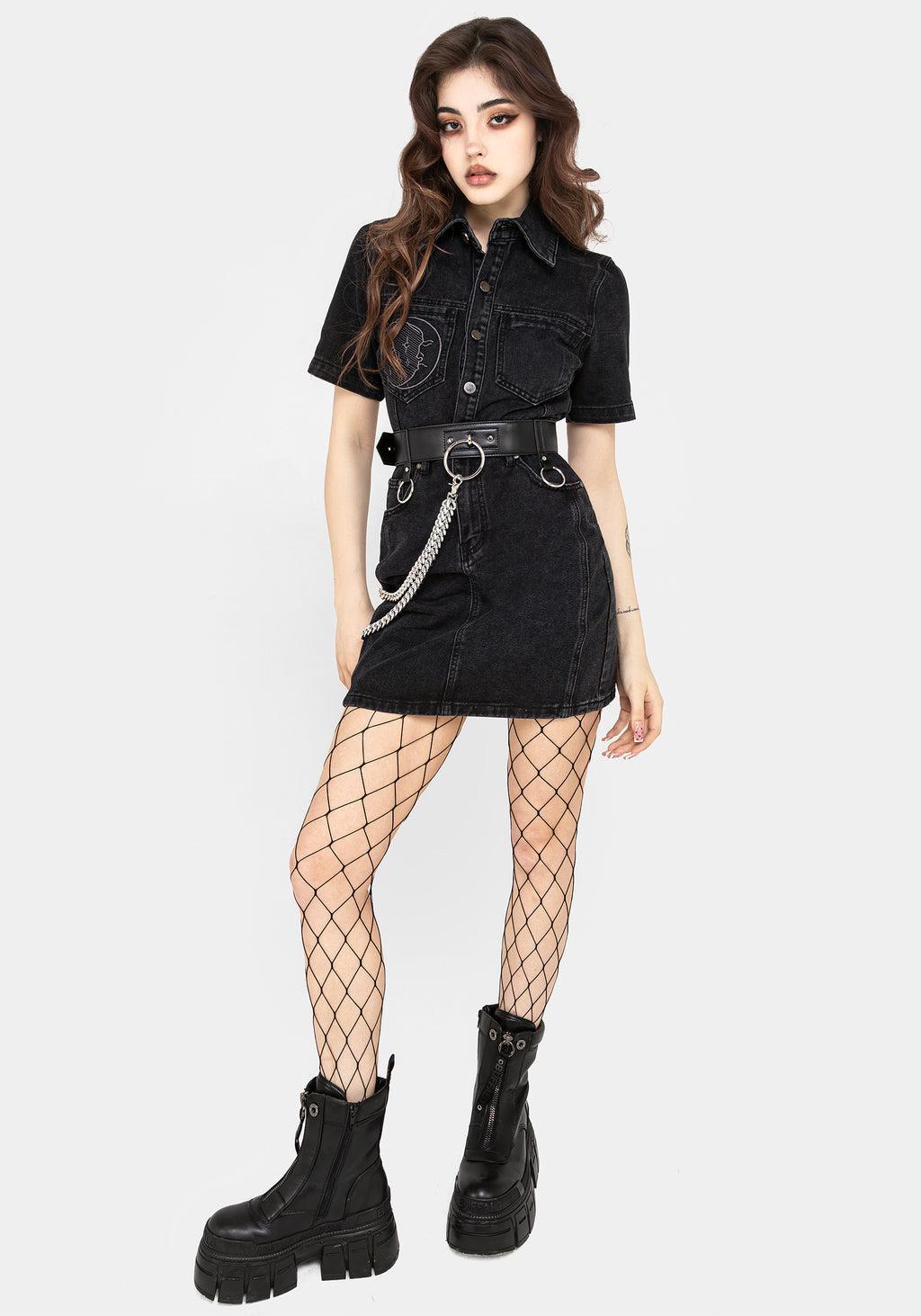 Invictus Denim Mini Shirt Dress Product Image