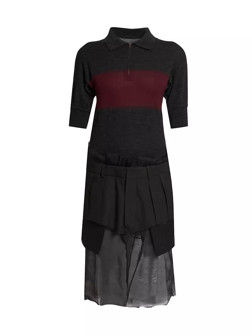 Wool-Silk Polo Midi-Dress Product Image