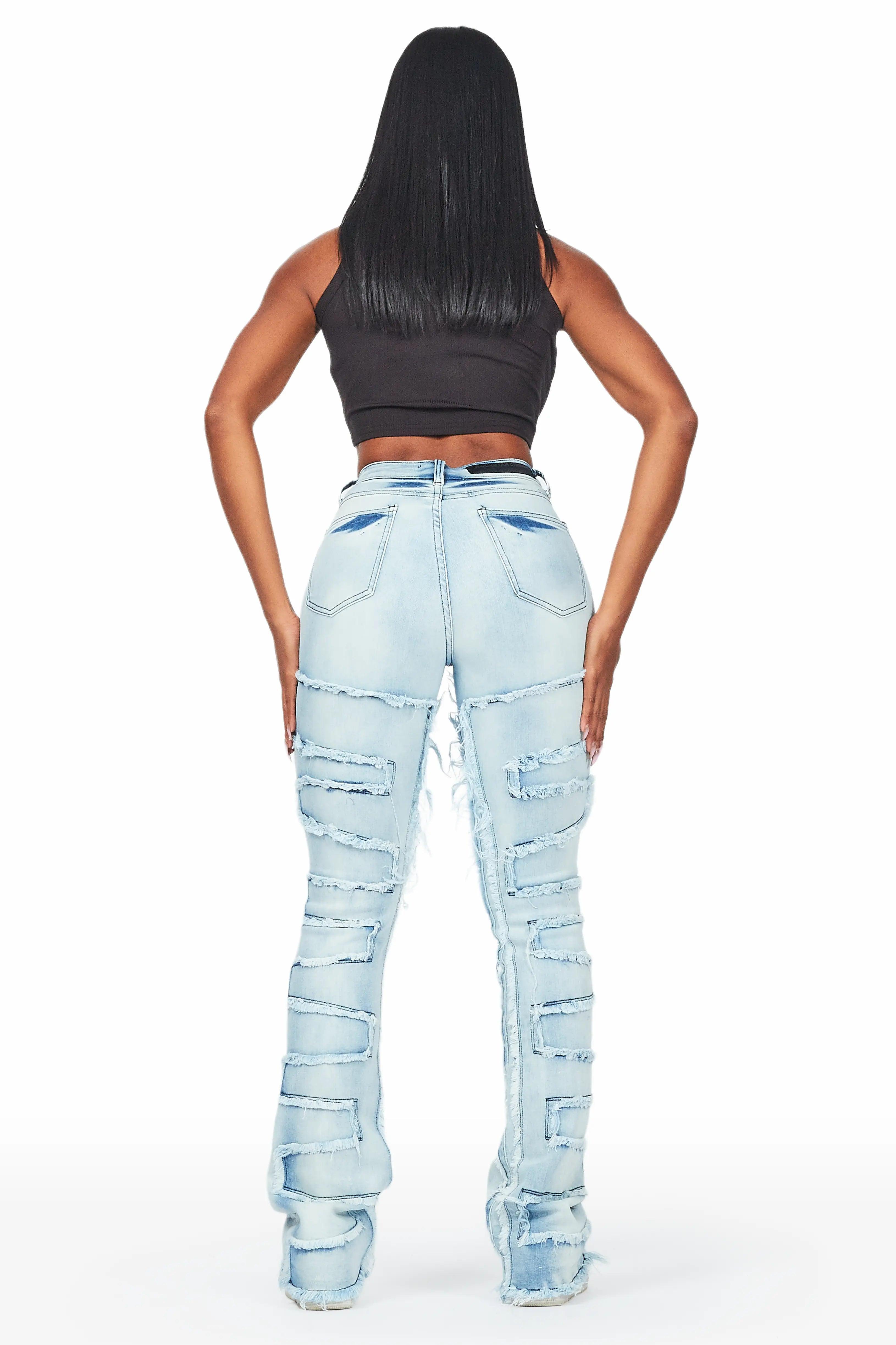 Zariyah Light Wash Stacked Flare Jean Female Product Image